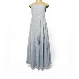 Elegant Blue Strapless Dress